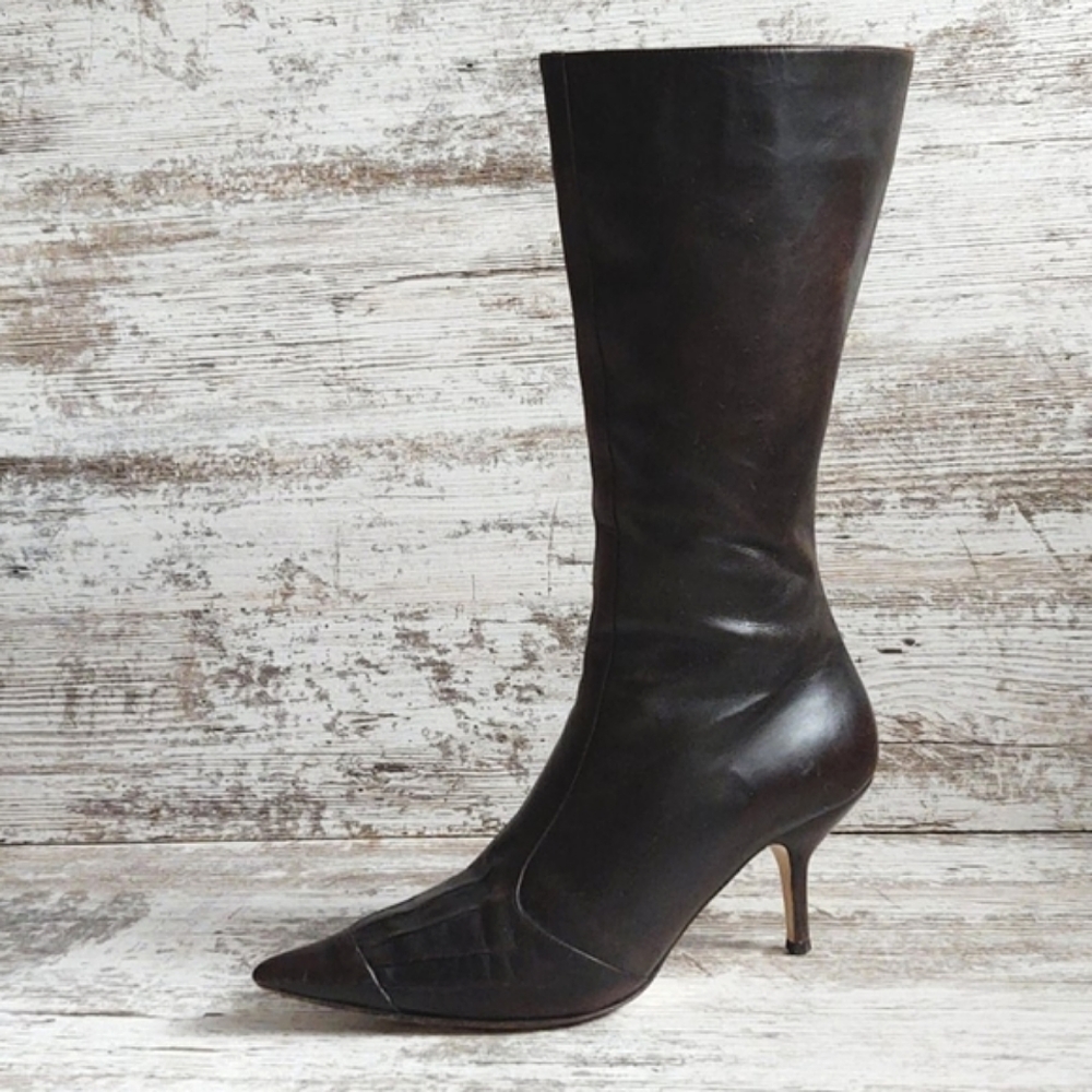 🟩Alessandro Dell'Acqua Brwn Leather Boot